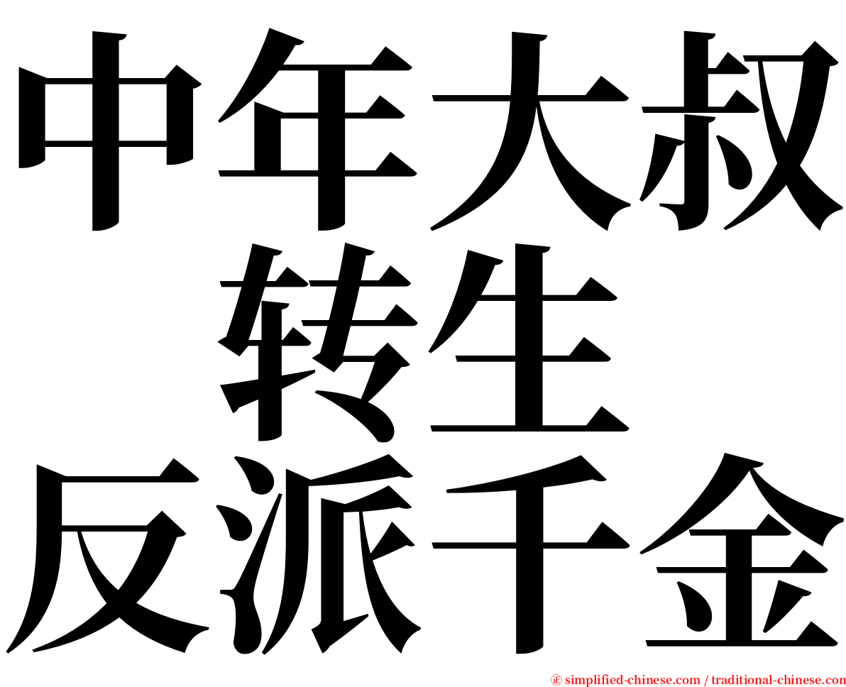 中年大叔　转生　反派千金 serif font